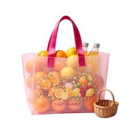 Grand sac de courses en plastique imperméable avec poignées, sac fourre-tout de marché