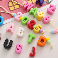 Cuentas de Plástico Brillantes y Vibrantes con Letras y Números, Orificio Grande, 3D, de la A a la Z, del 0 al 9, Dijes Sueltos para Llaveros, Collares, Manualidades DIY