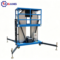Plateforme élévatrice mobile hydraulique électrique à mât unique en alliage d'aluminium TAIGANG, plateforme antidérapante, roues en caoutchouc massif, certifiée CE
