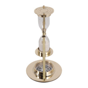 Clessidra in ottone con base a bussola per decorazioni casa e ufficio, timer da 30 minuti - Product Image 5