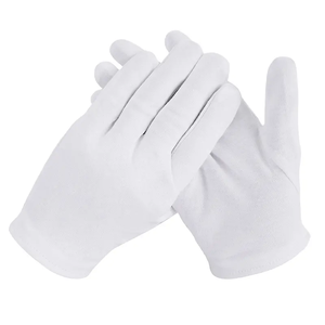 Guantes de Algodón Blanco Orgánico de la Mejor Calidad, Guantes de Etiqueta Masónicos de Algodón Blanco Liso Personalizados - Product Image 1