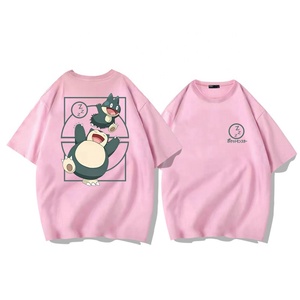 T-shirt à manches courtes en pur coton pour hommes et enfants, motif Pokémon Anime Cobrand Cards Beast, coupe ample, tendance estivale - Product Image 4