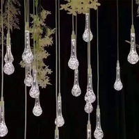 Lustre de plafond LED en acrylique en forme de goutte d'eau pour mariage, 10 têtes, indice de protection IP54, pour banquets et événements festifs