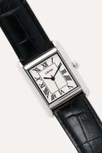 GBHW Wide Square Classic <b>Watch</b> Silver <b>Black</b> 's Quartz Wristwatch Featuring Stainless Steel Case <b>Leather</b> Band Luxury Style - Product Image 5