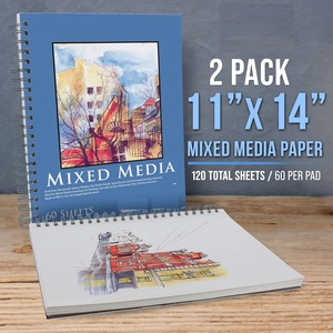 Carnet de croquis à spirale A4 épaissi pour étudiants en art, 60 feuilles intérieures, papier à dessin au crayon, couverture cadeau - Product Image 2