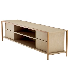 Mueble de TV Moderno y Elegante para Sala de Estar, de 87 Pulgadas, de Madera Negra, con Almacenamiento y Estructura Metálica - Product Image 5