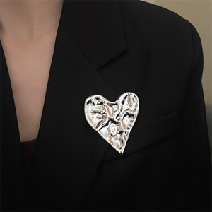 <span class=keywords><strong>Broche</strong></span> Moyamiya pour femme, style artistique minimaliste, en acier inoxydable plaqué, géométrique, plissée, atmosphérique, accessoire de costume - Product Image 3