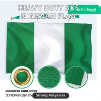 Drapeau nigérian 3x5 de qualité supérieure, double face, avec ourlet à 4 points de couture, robuste, en tissu 210D, indispensable pour l'assurance automobile et l'extérieur