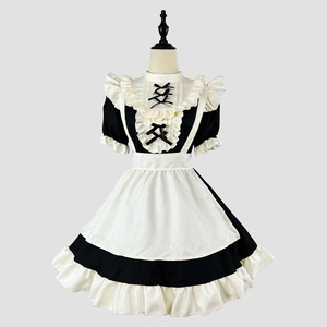 Zixiao Maid Costume Women Plus Size Black Polyester Dress Cosplay Performance Wear - Product Image 1