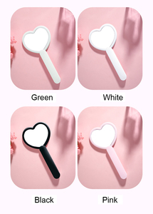 Miroir de poche personnalisé avec logo, simple face, grand format, en forme de cœur noir, miroir cosmétique féminin personnalisé - Product Image 6