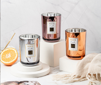 Benutzer definiertes Etikett Logo Luxus farbiges Glas Glas Duft kerze Soja wachs Phantasie Aroma Duft kerze Dekoration Geschenkset