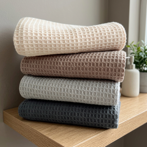 100% Cotton <b>Waffle</b> Square Dish Cloth Quick-Dry Kitchen Scrubber Solid Color Woven 300-499 GSM Scouring Pad Disposable - Product Image 2