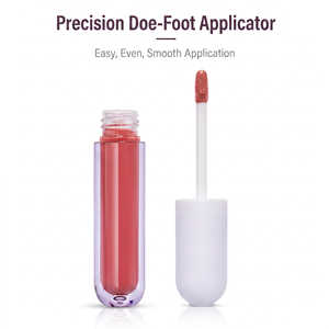 Brillo Labial Orgánico Antiadherente, Brillo Labial Personalizado, Tubo de Lápiz Labial Cuadrado de Vidrio con Fondo Grueso, Maquillaje para Fiestas, OEM, ODM - Product Image 2