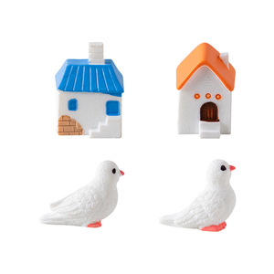 Venta caliente isla paloma Villa casa árbol <span class=keywords><strong>de</strong></span> <span class=keywords><strong>coco</strong></span> playa placa paisaje Mini artesanías <span class=keywords><strong>de</strong></span> resina para jardín hogar bonsái Decoración - Product Image 3
