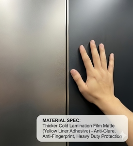 Película de Laminación en Frío Mate de 70 micras, Papel Amarillo de 80 g/m², 0.914/1.07/1.27/1.52 m, Rollo de Protección de PVC Autoadhesivo - Product Image 4