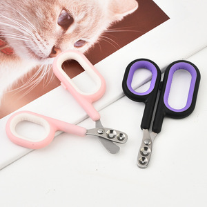 Coupe-ongles pour chat rose et violet, ciseaux de type D pour le toilettage des animaux de compagnie - Product Image 1