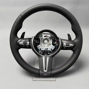 Volant <span class=keywords><strong>de</strong></span> voiture en cuir Nappa pour F30, compatible avec les séries 3 F31/F34, 6 et X5, avec revêtement argenté et palettes <span class=keywords><strong>de</strong></span> changement <span class=keywords><strong>de</strong></span> vitesse intégrées - Product Image 1