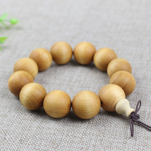Cliff Cypress Wood <b>Bracelet</b> 20mm <b>Ball</b> Shape Unisex Cultural Jewelry Gift - Product Image 2