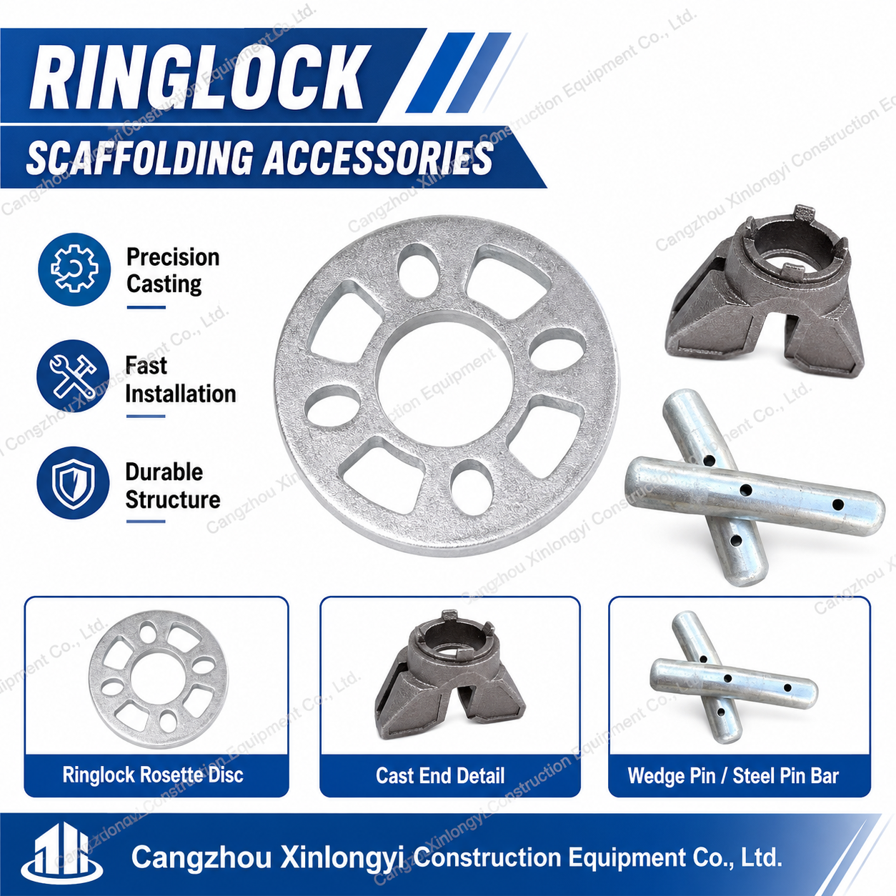 High Quality Silver Steel Flexible High-Strength Customizable Ringlock Scaffolding Accessories for Office Building · image 5