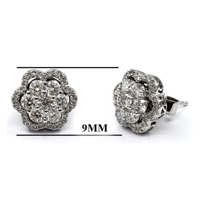 Boucles d'oreilles décontractées et de haute qualité, bijoux fins en diamant naturel, couleur unie, blanc, or 18k, 2020 - Product Image 2