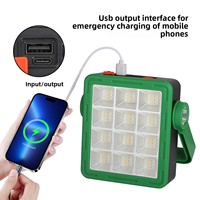 Projecteur à haute luminosité 360° °   Lampe de travail LED portable rechargeable solaire et USB-C avec poignée rotative et fonction de batterie externe