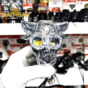BAOBAO RGB Flash blanco amarillo plástico aluminio <span class=keywords><strong>Bull</strong></span> 2 ojos OX COW <span class=keywords><strong>Mini</strong></span> sistema de iluminación de conducción luces de motocicleta faro delantero - Product Image 1