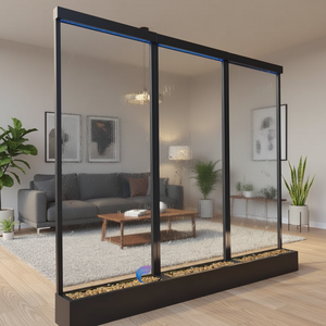 Fuente <span class=keywords><strong>de</strong></span> <span class=keywords><strong>Agua</strong></span> Interior con Espejo, Cascada <span class=keywords><strong>de</strong></span> Vidrio con Luz LED para Decoración del Hogar - Product Image 4