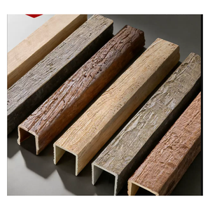 Travi in finto <span class=keywords><strong>legno</strong></span> poliuretanico a forma di U, in schiuma PU, per decorazione soffitti in stile rustico, colore <span class=keywords><strong>noce</strong></span> scuro. - Product Image 1