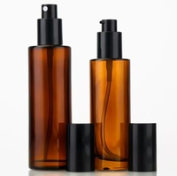Botellas de Vidrio Ámbar de 30ml y 50ml con Pulverizador a Presión, Botellas Recargables Cosméticas a Prueba de Luz, Botellas para Lociones y Perfumes