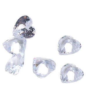 Pierres synthétiques carrées en zircon, 6, 8, 10 mm, à dos plat, strass pour ongles, blanc transparent, à angle droit - Product Image 4