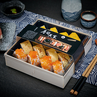 Pochettes en bois jetables écologiques pour sushis, salades et sandwichs, avec logo personnalisé – Motif Éléphant et Oiseau
