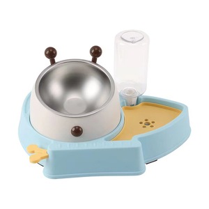 Cat Double Bowl With Automatic Water <b>Dispenser</b> Non Slip Base For Pets Feeding And <b>Drinking</b> - Product Image 3