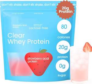 Proteína en Polvo Transparente 20G para Mujeres y Hombres, Envío Directo desde Almacén en EE. UU. |   Aislado de Suero de Leche de Animales Alimentados con Pasto, Sin Azúcar, Sin Lactosa - Product Image 1