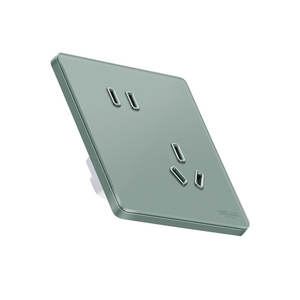 Delixi 898 Prise murale ultra-mince vert pin 16A, triple commande double, 4 voies pour climatiseur, cinq trous - Product Image 2