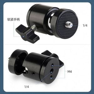 Adaptateur de griffe porte-accessoire noir Usa Mairun Mini rotule à rotule avec rotation à 360 degrés et vis 1/4 pouce pour appareil photo reflex numérique, téléphone, monopode en alliage d'aluminium - Product Image 4