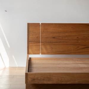 Lit sur mesure en bois massif, cadre de lit flottant personnalisé en chêne ou noyer, mobilier de chambre de luxe pleine grandeur - Product Image 5