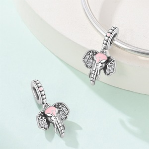 <b>Cute</b> elephant pendant, made of silver-plated white brass, inlaid with zircon, animal-shaped, jewelry gift - Product Image 5