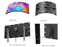 Module LED souple flexible imperméable P2.5 pour extérieur, IP65, pleine couleur, panneau LED incurvé pour mur vidéo extérieur de forme personnalisée