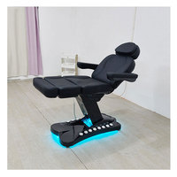 Fauteuil d'examen médical, de tatouage, de spa, de massage, de beauté cosmétique, noir, électrique, 3/4 moteurs, inclinable, esthétique, économique