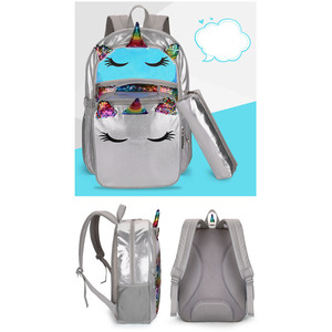 Ensemble de sac à dos personnalisé 3 en 1 pour la rentrée scolaire, motif licorne de dessin animé, pour enfants - Product Image 6