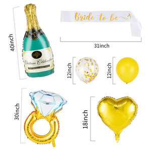 Enterrement de vie de jeune fille tenture murale ballon décoration feuille rideau mariée à être voile ceinture nuptiale douche fête fournitures Kit - Product Image 3