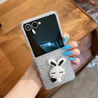 Casing Pelindung Ponsel Mewah Bertabur Kristal 3D Penuh untuk Samsung Z Flip 8 7 7Fe 6 6Fe 5 4 3