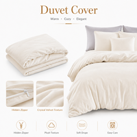 Parure de lit quatre pièces en velours cristal avec housse de couette, drap-housse et taies d'oreiller pour la maison et l'hôtellerie, chaude pour l'hiver, vente en gros