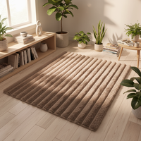 Tapis moderne en fausse fourrure de lapin géométrique, fabriqué à la machine en polyester, sur mesure pour la maison, pour le salon et la chambre à coucher