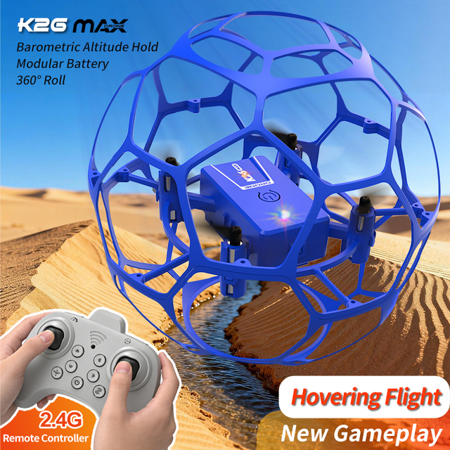 K26 Max Portable RC Flying Ball Quadcopter Spherical Protective Net 360 Flips Soccer Shape Educational Toy