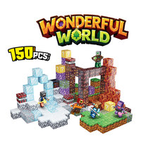 150 pièces de blocs de construction magnétiques multi-biosphères, modèle d'architecture géologique 3D, kit de bricolage pour enfants