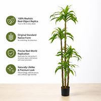 Plante artificielle Dracaena Gold Heart en gros avec pot blanc, décoration d'intérieur pour salon et bureau