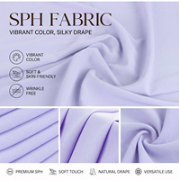 Tissu élégant et doux pour la peau, 130 g/m², 150 cm, pour robe de haute couture, tissu composite en polyester
