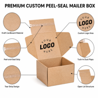 Usine personnalisé imprimé Logo Kraft boîte de papier boîte d'emballage papier ondulé réutilisable Mailer expédition carton postal