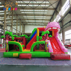 Đồ Chơi Nảy Dễ Thương Cho Trẻ Em Combo Trượt Bơm Hơi Và Chướng Ngại Vật Ngôi Nhà Nảy Bơm Hơi Màu Hồng Hà Mã - Product Image 2